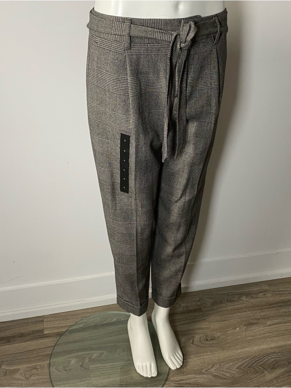 NWT Banana Republic Gray Plaid Drawstring Trousers